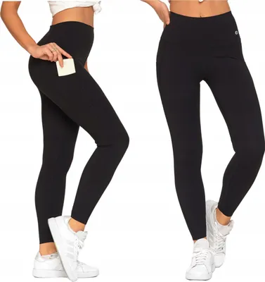 Produktbild von Glatte Damen Sport Leggings mit Taschen und hoher Taille, blickdicht MORAJ XXL