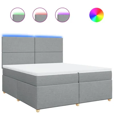 Produktbild von vidaXL Boxspringbett mit Matratze Hellgrau 200x200 cm Stoff
