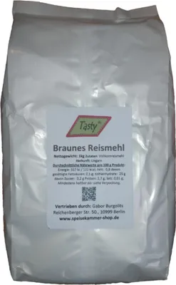 Produktbild von Vollkorn Reismehl Tasty Braunes Reismehl 1 kg glutenfrei