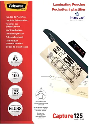 Image de Fellowes® 5307506 Film à plastifier Capture - A3, brillant, 125 mym, 100 pièces