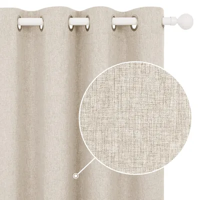 Verdunkelungsvorhänge mit Ösen, Taupe, 140x245 cm, 2 Stück