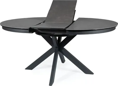 Image de Table de salle à manger pliante JUSTIAN - gris foncé / noir mat