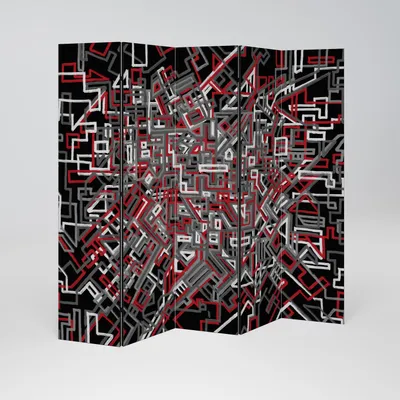 Produktbild von SpaceRebels Paravent Raumteiler - 5-teilig Raumtrenner, Druck 1-Seite - Raumtrenner - Trennwand Wohnung - Room Divider - Spanische Wand Deko Modern Sichtschutz