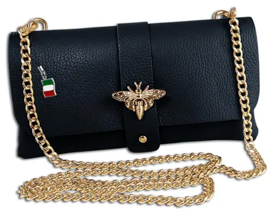 Image de Florence Sac en cuir Sac à bandoulière Pochette bleu foncé OTM803B