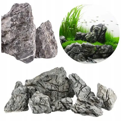 Zdjęcie produktu dla Kamienie dekoracyjne do akwarium SCENERY STONE – kamień naturalny, 5 kg, szary