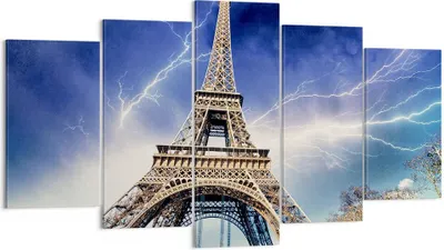 Produktbild von Bild auf Leinwand - Leinwandbild - Eiffle Paris Turm - 160x85cm - Wand Bild - Wanddeko - Wandbilder - Leinwanddruck - Bilder - Kunstdruck - Wanddekoration - Leinwand bilder - Wandkunst - EA160x85-2484