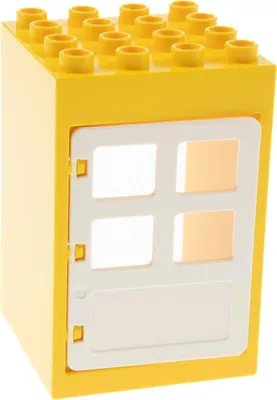 Produktbild von 1x Lego Duplo Tür Rahmen 4x4x5 gelb Fenster 1x4x4 weiß Haus 89849 6360