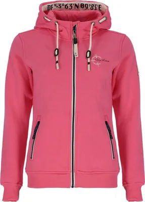 Produktbild von Dry Fashion Damen Sweatjacke Juist mit Kapuze - Wärmende Kapuzenjacke mit tailliertem Schnitt in Pink Größe 38