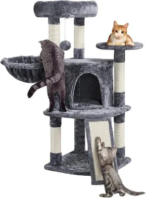 Produktbild von Famanu Katzenbaum mit Kuschelhöhle und Kratzfläche - Höhe 107 cm