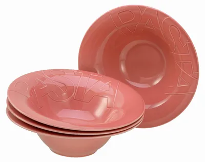 Pastaborden-Set, 4-teilig, rot, Porzellan, 27 cm