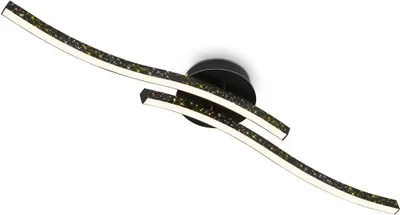 Immagine prodotto di Briloner Leuchten REY - Lampada da parete e da soffitto - 3718025 - Effetto scintillante grazie all'ottica a fori laser - 12W ? 1400 lm - bianco caldo 3000K - 80,5 x 14 x 10 cm