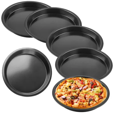 6 runde Pizzableche Ø 20 cm, antihaftbeschichtet, ofenfest