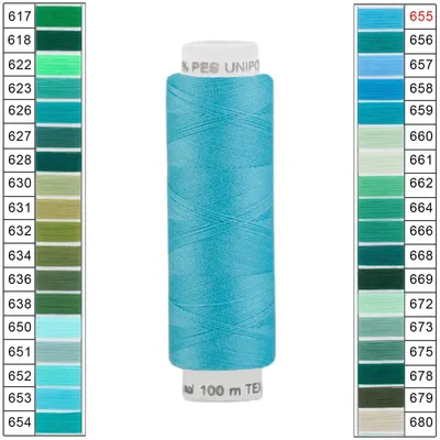 10 x 100m / 10 Spulen Unipoly 120 TEX14x2 Nähgarn blau