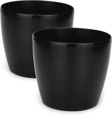 Zdjęcie produktu dla Zestaw do uprawy kwiatów z tworzywa sztucznego, średnica 25 cm, czarny, nadaje się do użytku wewnątrz i na zewnątrz