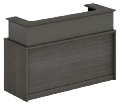 Image de Comptoir d'accueil moderne en bois pour l'espace d'accueil d'un bureau, au design contemporain