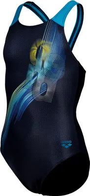 Produktbild von arena Badeanzug Mädchen Swim V Back Placement, Farbe:Blau, Kinder Größen:164