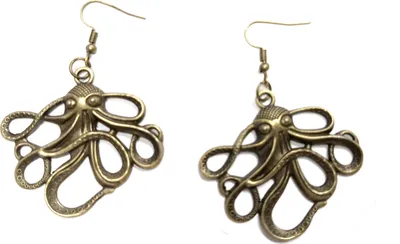 Produktbild von Oktopus Tintenfisch Ohrringe Miniblings Krake Meer Kraken Fisch Ozean Bronze