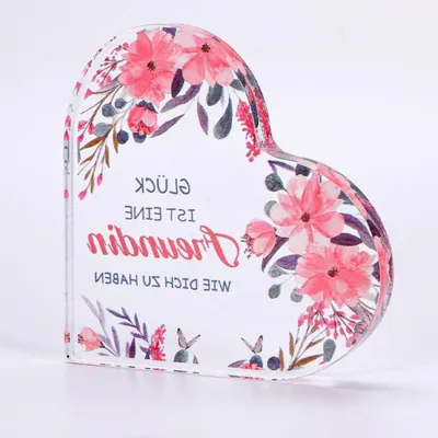 Productafbeelding van Hart Decoratie - Vriendschap Cadeau - Beste Vriendin Verrassen - Acryl Huis Decoratie - 5 x 3 cm - Transparant