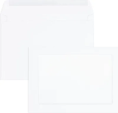 Produktbild von Werbefensterumschläge - Weiß 162 x 229 mm (DIN C5) | 120 g/qm Offset | Mit Fenster | Nassklebung | Gerade Klappe | 500 Stück