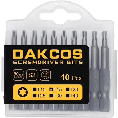 Immagine prodotto di Punte Torx T15, lunghezza 50 mm, acciaio S2, confezione da 10 pezzi
