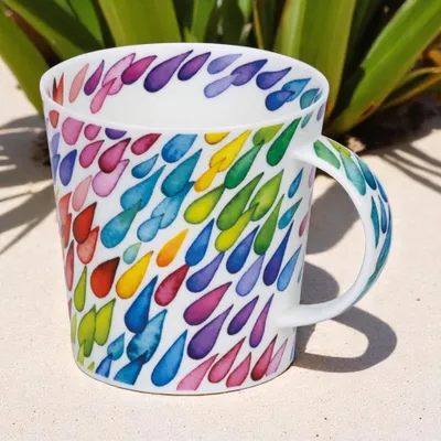 Produktbild von DUNOON Becher Cairngorm Monsoon Diagonal 0,48 l Fine Bone China Porzellan 480ml