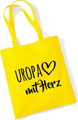 Produktbild von Huuraa Jutebeutel Uropa mit Herz 10 Liter Yellow Baumwolle Tasche Geschenkidee