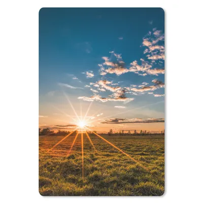 Produktbild von MuchoWow® Mauspad Mousepad Sonnenuntergang - Natur - Wolken - Gras 18x27 cm - Mousepads - Maus Mat - Pad - Mausunterlage
