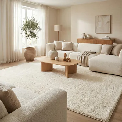 Produktbild von Hochflor Shaggy Teppich Palace Creme, Größe:200x300 cm
