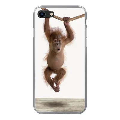 Produktbild von MuchoWow® Handyhülle Schutzhülle Hülle für iPhone 8 Affe - Tiere - Kinder - Orang Utan - Jungen - Mädchen Silikon Softcase Handy Hülle - Schutzhaube