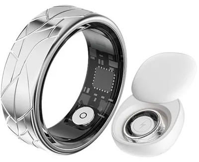 Produktbild von findtime Smart Ring Smartringe für Herren Damen Fitnessring Schrittzähler Schlaf Ring Herzfrequenz Fitness Tracker Ring Kalorien Health Sport Smart Ring Android iOS Gesundheitsring Pulsmesser