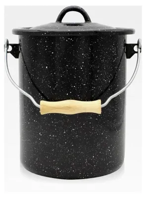 Produktbild von Mülleimer 3l mit Deckel schwarz-weiß gesprenkelt