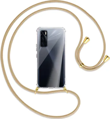 Produktbild von Handykette Backcover-Schutzhülle mit Band (Metall goldfarben) für vivo V20 SE (V2022) / Y70 - caramel
