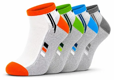 Produktbild von SUMMER COLOR Sneaker Socken, 4 Paar – Baumwolle mit Weichbund, Größe 43-46