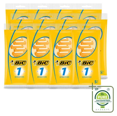 Productafbeelding van 12 x Bic 1 Sensitive wegwerpbare scheermesjes voor heren - grootverpakking - 12 stuks
