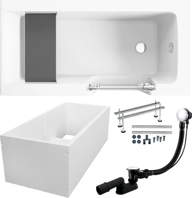Zdjęcie produktu dla Wanna dla Seniorów z Drzwiami i Siedziskiem, Zestaw 6w1 140x70 Prawa + Styropianowy Nośnik Stabilizujący, Syfon, Nogi (stelaż) | BADLAND AVO