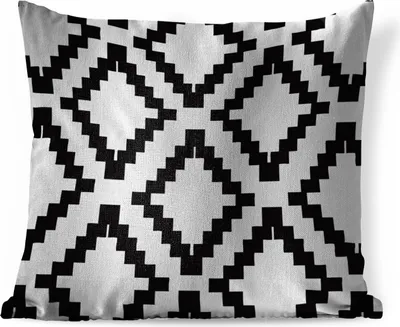 Produktbild von MuchoWow® Zierkissen Sofakissen Wohnzimmer Dekokissen 50x50 cm Muster - Block - Schwarz - Komfort - Sofakissen