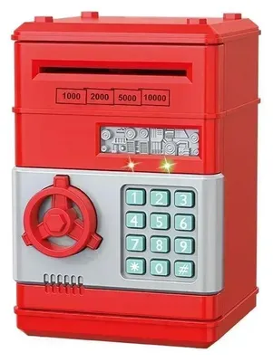 Immagine prodotto di Salvadanaio elettronico, conteggio automatico delle monete, funzione di blocco di sicurezza, rosso