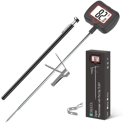 Digitales Thermometer 20,3 cm Sonde, Pfannenclip, drehbares Display