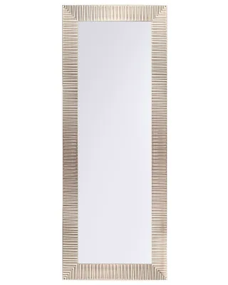 A full-length mirror with a decorative frame.