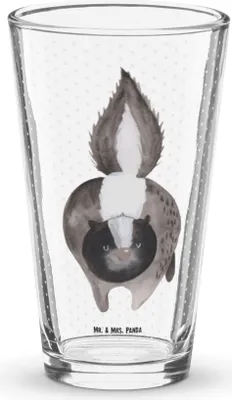Produktbild von Mr. & Mrs. Panda Glas Stinktier Angriff - Transparent - Geschenk, Raubtier, Cocktailglas, Tumbler, wütend, Drohung, Bierglas, Wildtier, Skunk, Longdrinkglas, Trinkglas