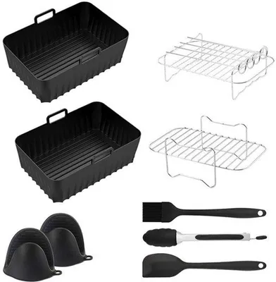 Produktbild von Universal Airfryer Accessoires-Set - Geeignet für große Airfryer - Rechteckige Form