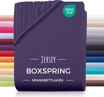 Produktbild von Jersey Boxspringbett Spannbettlaken 180x200 180x220 200x200 200x200 aus 100% Baumwolle