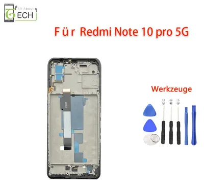 Produktbild von Für Xiaomi Redmi Note 10 Pro 5G / Poco X3 GT 21061110AG LCD Display Rahmen Bildschirm
