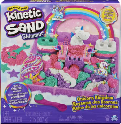 Produktbild von Kinetic Sand Magisches Einhorn Spielset mit 907 g Glitzersand, Kinetischer Sand für Kinder, 3 Jahr(e), Kunststoff, Mehrfarbig