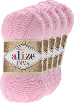 5 x 100g Strickgarn ALIZE DIVA  346 sky blue