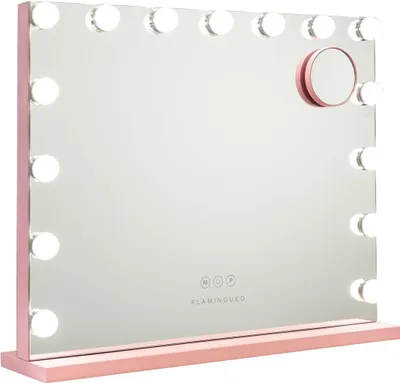 Produktbild von Flamingueo Spiegel Mit Beleuchtung 15 LED Schminktisch Spiegel 3 Modi Kosmetikspiegel Mit Beleuchtung