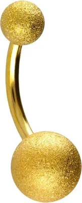 Produktbild von Bauchnabelpiercing Chirurgenstahl Bananabell DIAMANTOPTIK Gold Stablänge: 10mm