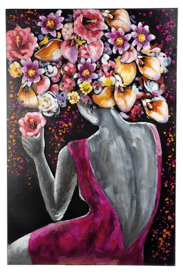 Obrázek produktu pro Casablanca od Gilde obraz "Florenzia" růžová/šedá/černá Ručně vyráběný umělecký předmět "Gilde Gallery" , v.120 cm, 38362