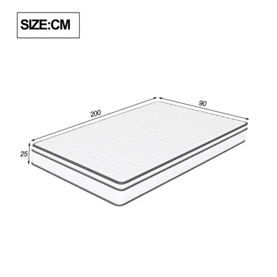 Obrázok produktu pre Matrac ProximaX 90x200 cm so 7-zónovým pružinovým jadrom, stredne tvrdý ortopedický matrac s taštičkovým pružinovým jadrom (H3, 25 cm)
