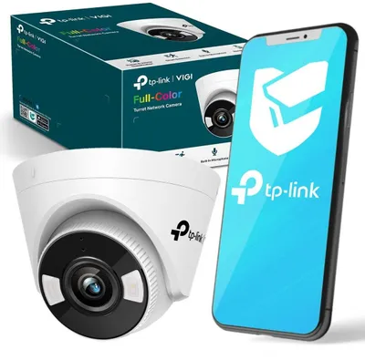 Produktbild von TP-Link VIGI 4MP Vollfarb- WLAN-Turret-Netzwerkkamera, IP-Sicherheitskamera, Draußen, Verkabelt & Kabellos, CE, RCM, BSMI, VCCI, RoHS, NTRA, KC, Decke/Wand, Weiß